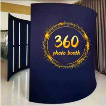 Load image into Gallery viewer, Customizable LED 360 Photo Booth Backdrop Enclosure, 360 Photo Booth Background Wall, Photobooth Backdrop,360 Photo Booth Enclosure LED for Halloween Christmas Parties Wedding Event(B:28LED-8&#39;W x 8&#39;）