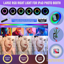 Load image into Gallery viewer, Upgraded iPad Photo Booth for iPad 10.2&#39;&#39;10.9&#39;&#39;11&#39;&#39;12.9&#39;&#39;Selfie Photo booth Machine ,Free Custom Logo,with RGB Ring Light  for Parties Christmas,Wedding Events Rental