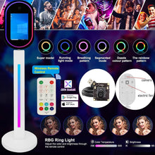 Load image into Gallery viewer, 13.3 In Portable Touch Mirror Photo Booth Built-in Mini PC &amp; Camera Photo Booth with Round Ring Light and Flight Case for Events Wedding Rental Business