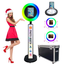 Load image into Gallery viewer, Upgraded iPad Photo Booth for iPad 10.2&#39;&#39;10.9&#39;&#39;11&#39;&#39;12.9&#39;&#39;Selfie Photo booth Machine ,Free Custom Logo,with RGB Ring Light  for Parties Christmas,Wedding Events Rental