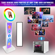 Load image into Gallery viewer, HITUGU Portable iPad Photo Booth, Metal Shell Selfie photobooth Machine for 12.9&#39;&#39; iPad with RGB Ring Light,Free Custom Logo,Remote Control,Flight Case,for Parties,Wedding,Exhibition,Rental Business