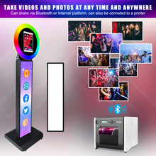 Load image into Gallery viewer, HITUGU Portable iPad Photo Booth, Metal Shell Selfie photobooth Machine for 10.2&#39;&#39; iPad with RGB Ring Light,Free Custom Logo,Remote Control,for Parties,Wedding,Exhibition,Rental Business