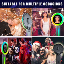 Load image into Gallery viewer, HITUGU Portable Photo Booth for 10.2&#39;&#39; iPad,RGB Ring Light,Music Sync RGB Light Box,Bluetooth App and Remote Control,Metal Shell Selfie photobooth Machine,Flight Case, for Parties,Christmas,Wedding