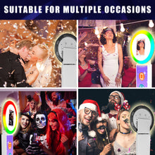 Load image into Gallery viewer, HITUGU Portable iPad Photo Booth, Metal Shell Selfie photobooth Machine for 10.2&#39;&#39; iPad with RGB Ring Light,Free Custom Logo,Remote Control,for Parties,Wedding,Exhibition,Rental Business