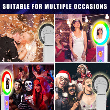 Load image into Gallery viewer, HITUGU Portable iPad Photo Booth, Metal Shell Selfie photobooth Machine for 12.9&#39;&#39; iPad with RGB Ring Light,Free Custom Logo,Remote Control,Flight Case,for Parties,Wedding,Exhibition,Rental Business